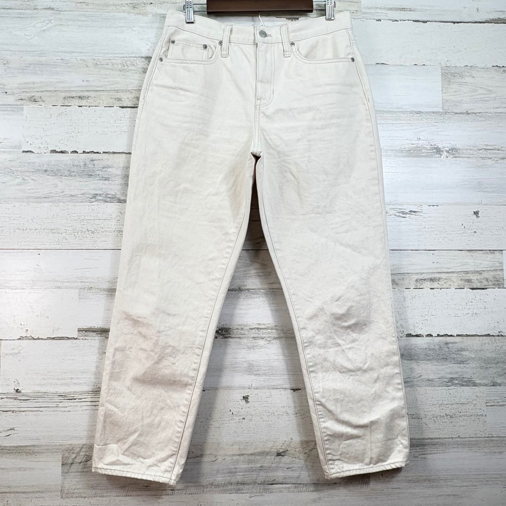 J.Crew Slouchy Boyfriend Jean Off-White Ecru‎ 100% Cotton Denim 32x27 Utility